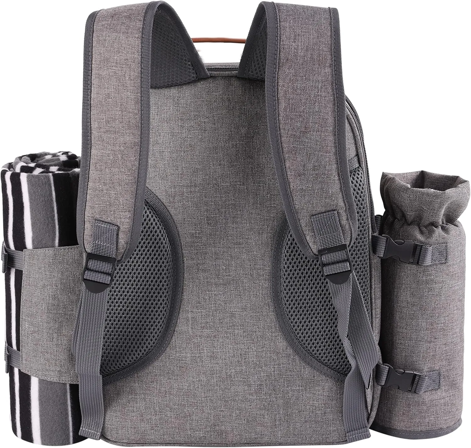 Apollo Walker Picnic Backpack Set for 2 Person with Cooler Compartment, Detachable Bottle/Wine Holder, Fleece Blanket, Plates and Cutlery Set
