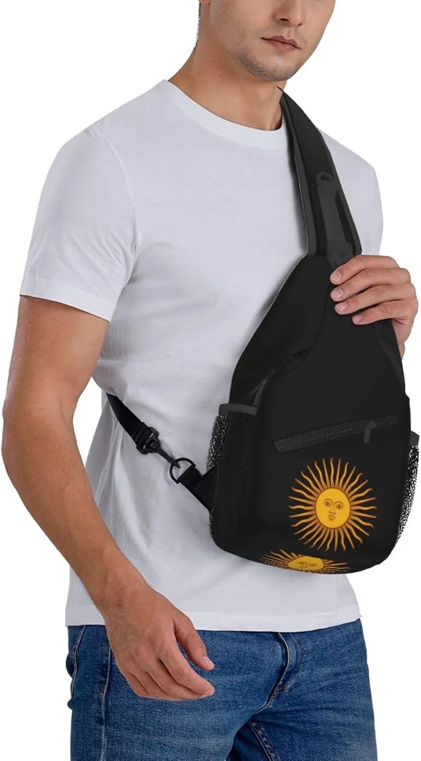 Argentina Sun Sling Backpack Shoulder Chest Bag For Men Women Hiking Travel Crossbody Daypack