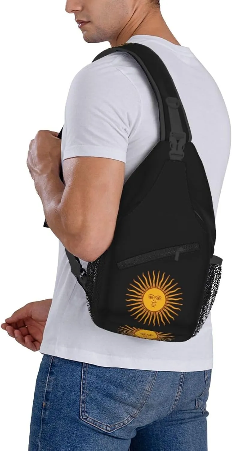 Argentina Sun Sling Backpack Shoulder Chest Bag For Men Women Hiking Travel Crossbody Daypack