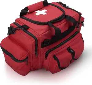 ASA TECHMED First Aid Responder EMS Emergency Medical Trauma Bag Deluxe, Red