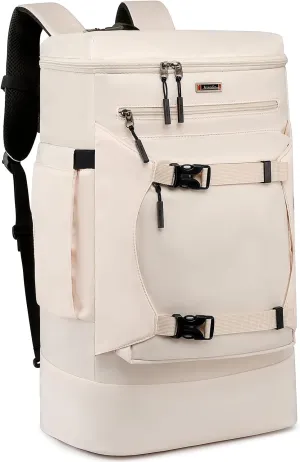Asenlin Travel Backpack for Women Men，40L Extra Large Hiking Backpack，18 Inch Carry on Backpack Water Resistant for Casual Daypack Gym Backpack-Beige