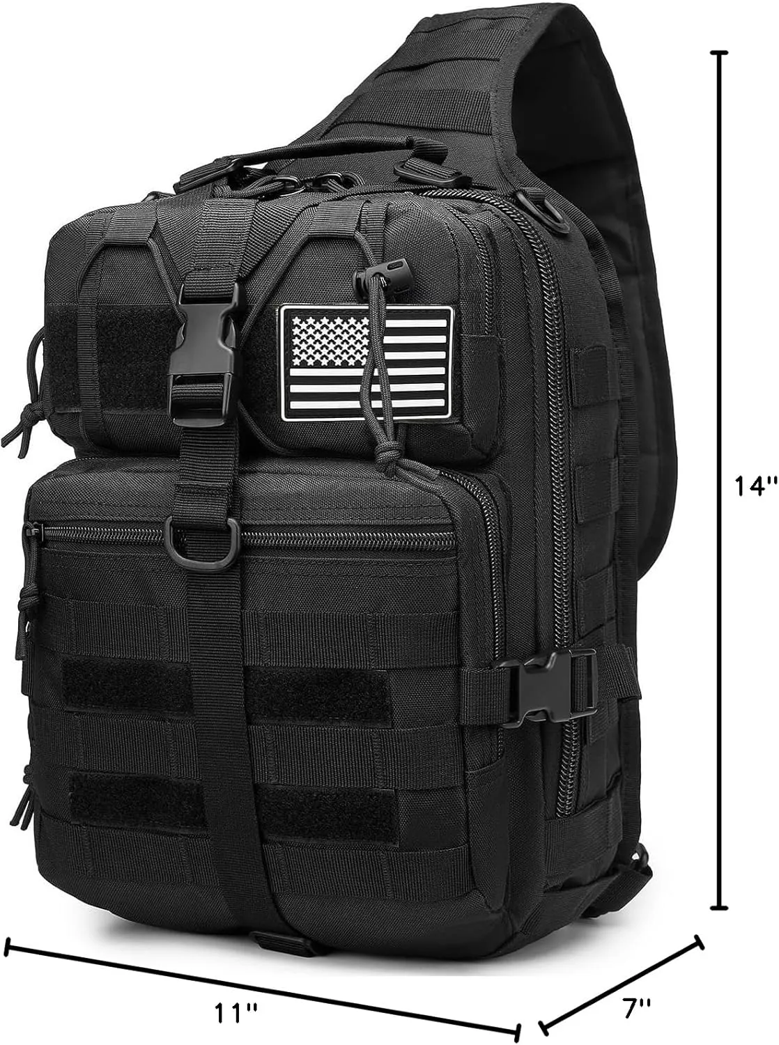 ATBP Tactical Sling Backpack Bag Military Shoulder Bag Pack for Men Molle Crossbody Bag 15L
