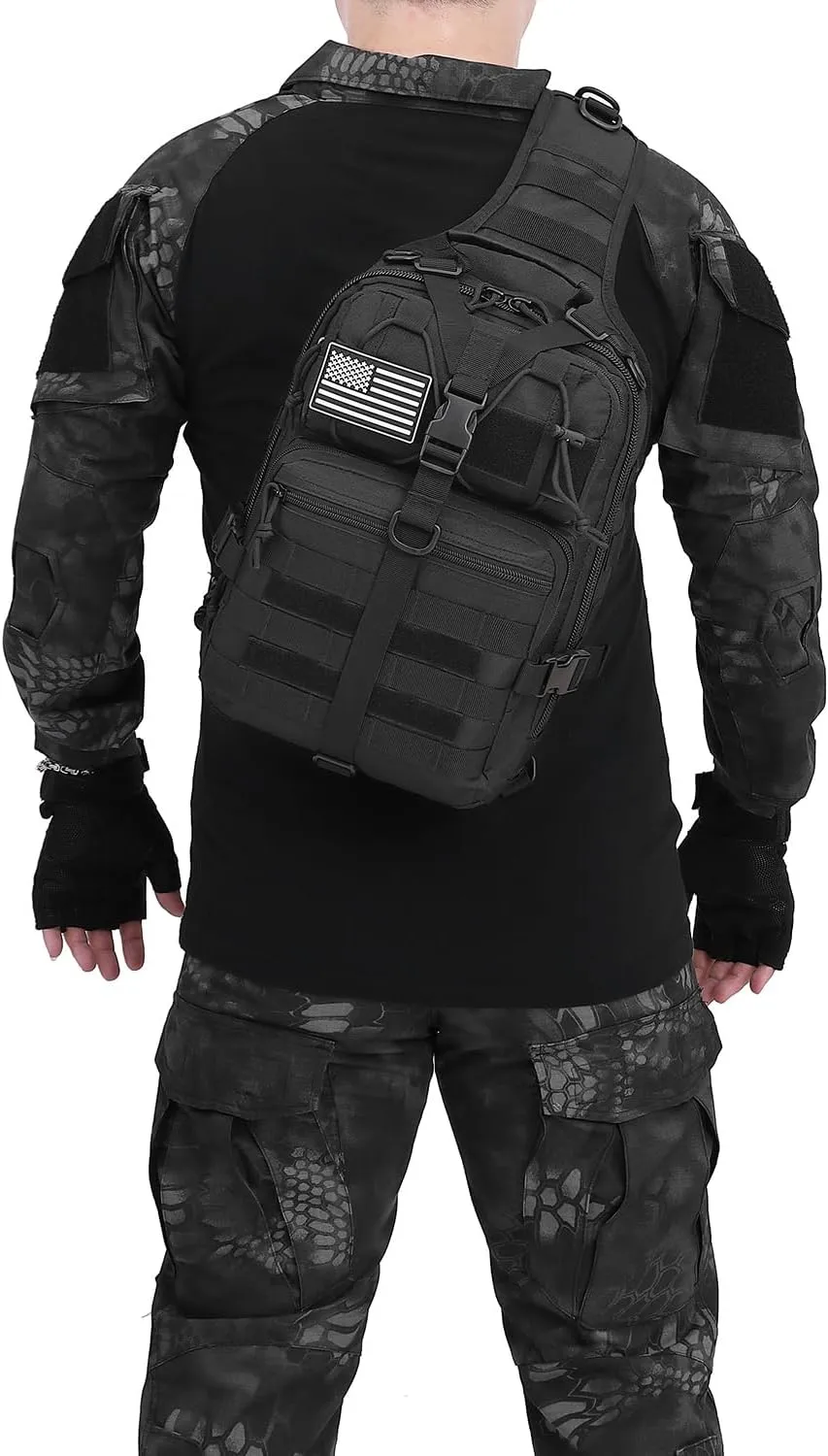 ATBP Tactical Sling Backpack Bag Military Shoulder Bag Pack for Men Molle Crossbody Bag 15L