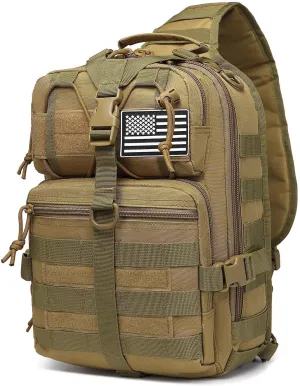 ATBP Tactical Sling Backpack Bag Military Shoulder Bag Pack for Men Molle Crossbody Bag 15L