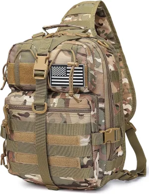 ATBP Tactical Sling Backpack Bag Military Shoulder Bag Pack for Men Molle Crossbody Bag 15L