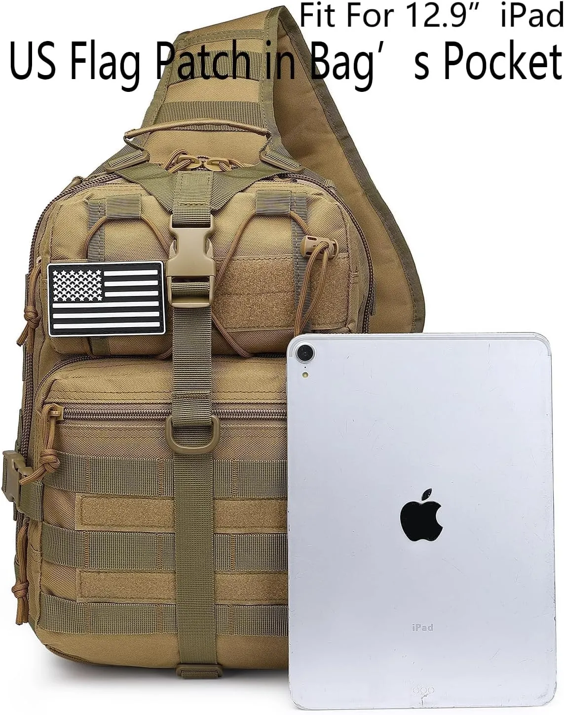 ATBP Tactical Sling Backpack Bag Military Shoulder Bag Pack for Men Molle Crossbody Bag 15L