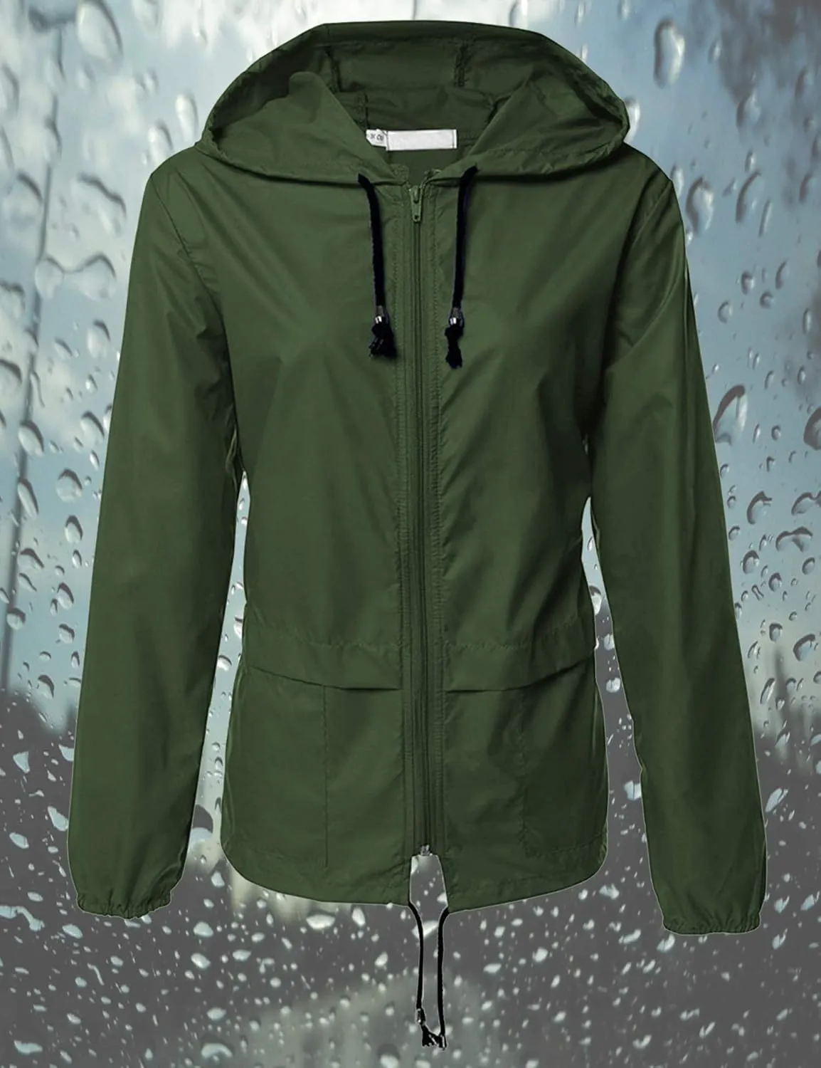 Avoogue Raincoat Women Lightweight Waterproof Rain Jackets Packable Outdoor Hooded Windbreaker
