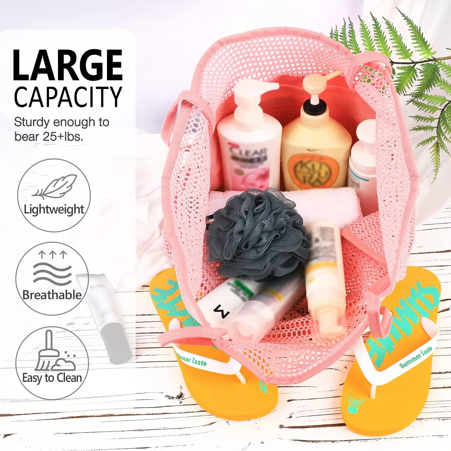 Ayieyill Mesh Beach Bag Tote Bag for Women, Foldable Swim Large Beach Tote Bag with Zipper Pockets Waterproof Sandproof