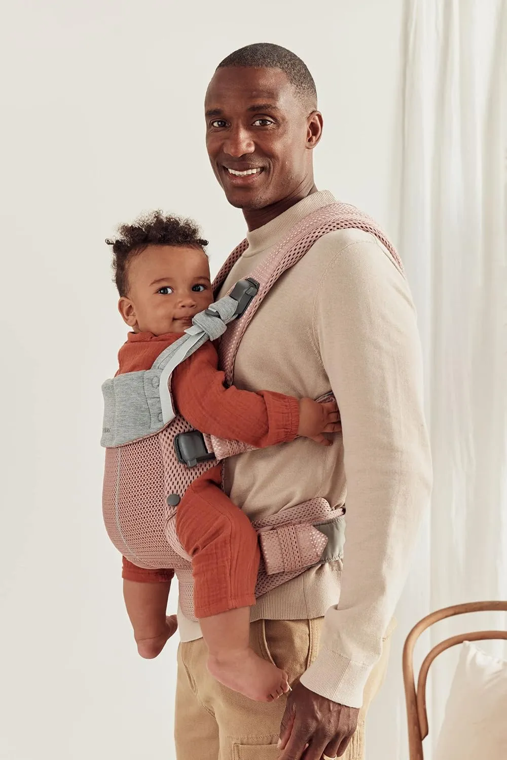 BabyBjörn Baby Carrier Harmony, Dusty Pink, 3D Mesh | 3-in-1 Ergonomic Baby Carrier; Newborn, Facing-in, Outward-Facing, and Back Carrying Positions Supported (7-40 lbs), Newborn to Toddler