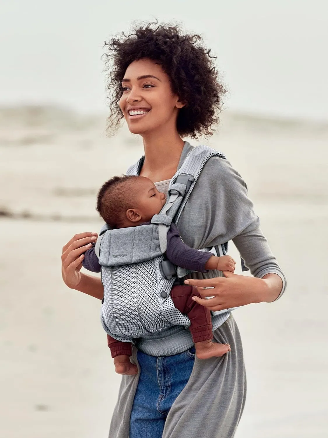 BabyBjörn Baby Carrier Harmony, Silver, 3D Mesh | 3-in-1 Ergonomic Baby Carrier; Newborn, Facing-In, Outward-Facing, and Back Carrying Positions Supported (7-40 lbs), Newborn to Toddler