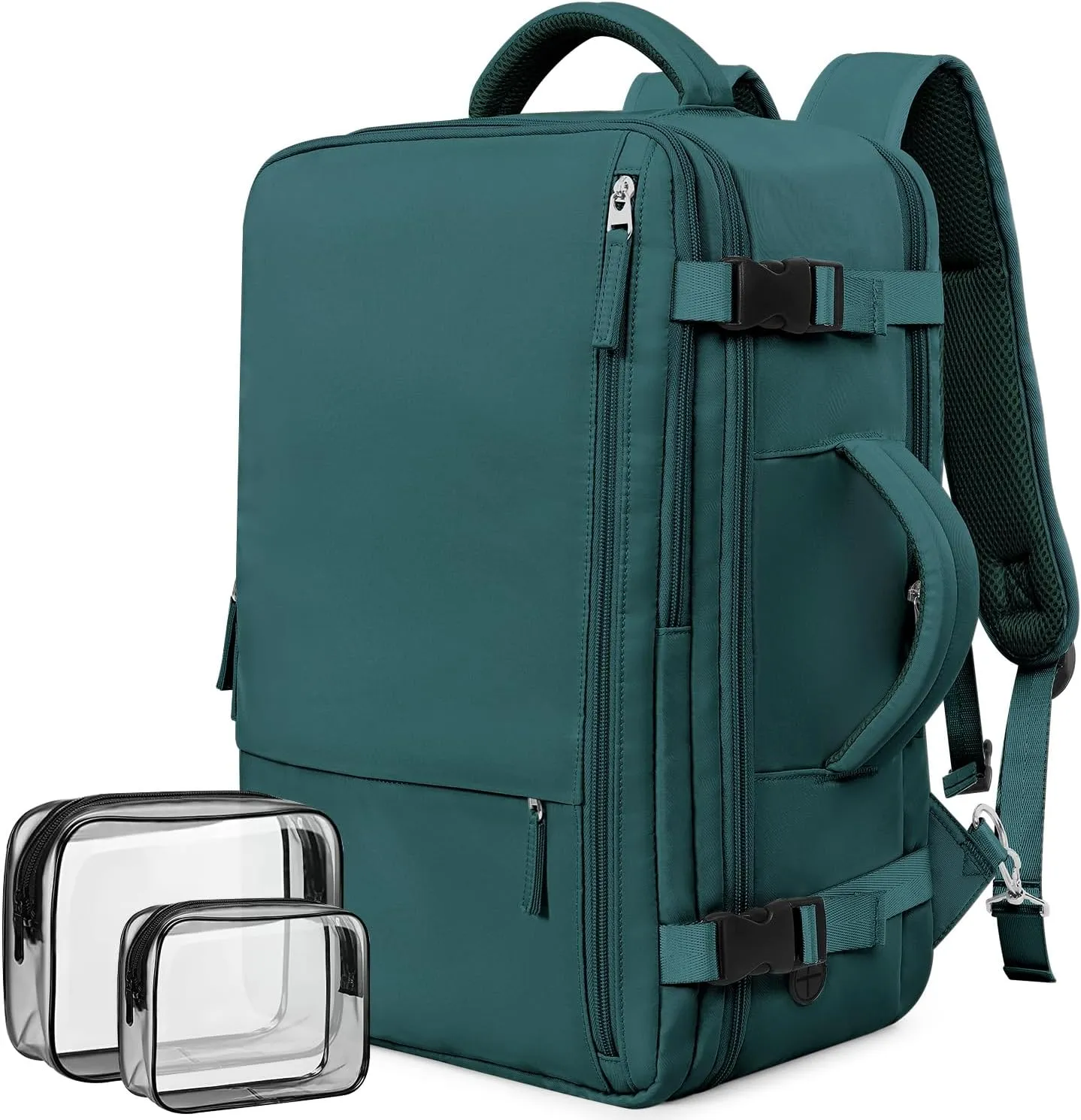 Backpack for Traveling Women Men, Flight-approved Carry-on Travel Backpack Bag, Personal Item Backpack Luggage on Airplanes, Travel Essentials, Peacock Blue