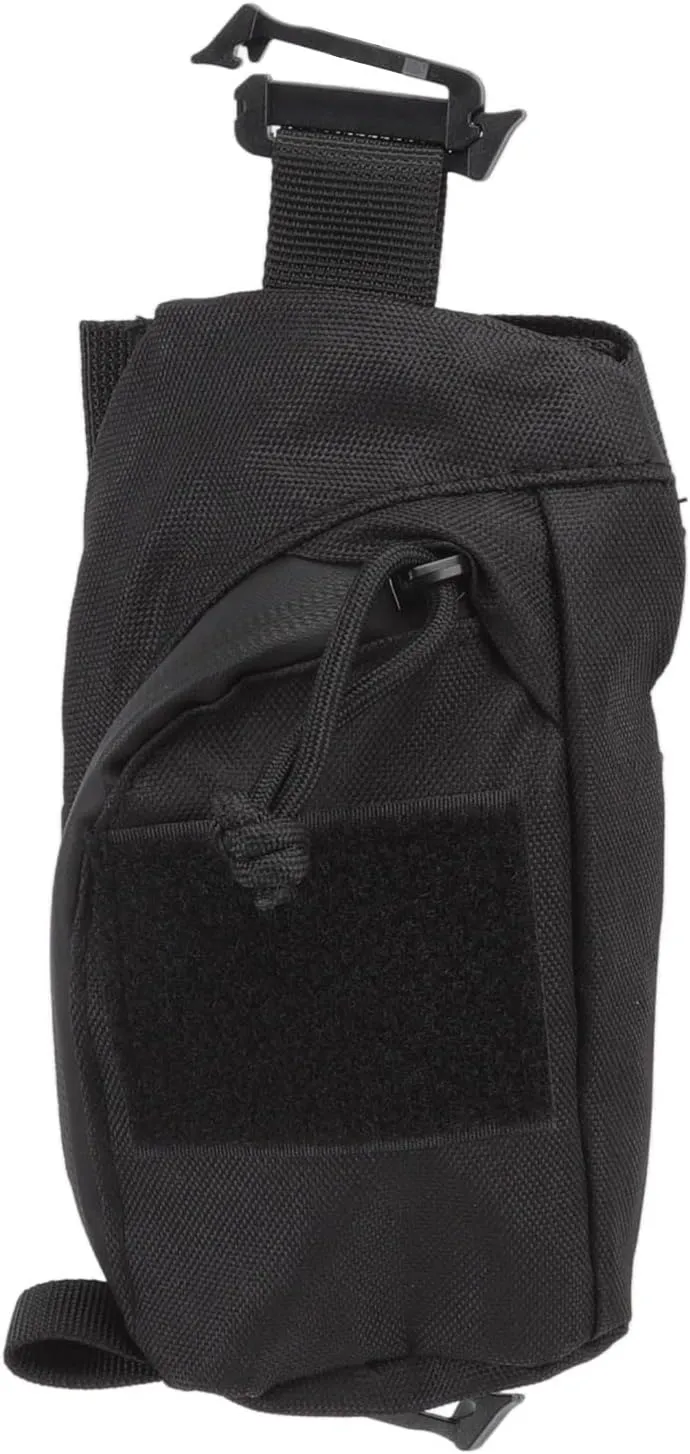 Backpack Shoulder Strap Accessory Pouch, Tactical Clip On Pouch Attachment Bag Zipper Pocket Additional Phone Holder Sundries Smartphone Pack Case for Belt Outdoor Sport Hunting(Black)