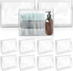 BadenBach 24 PCS Small Clear Makeup Bag,8.6" x 6.8"x 2.2", Clear Zipper Pouches Waterproof Clear Plastic Toiletry Bags Bulk Cosmetic Organizer Bags with Zipper for Travel Vacation Swimsuit Bikini