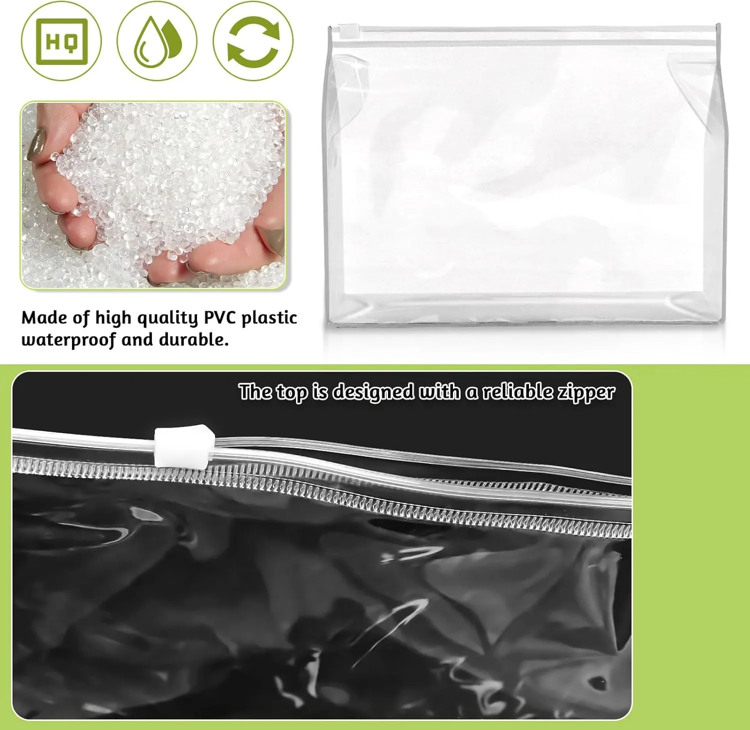 BadenBach 24 PCS Small Clear Makeup Bag,8.6" x 6.8"x 2.2", Clear Zipper Pouches Waterproof Clear Plastic Toiletry Bags Bulk Cosmetic Organizer Bags with Zipper for Travel Vacation Swimsuit Bikini
