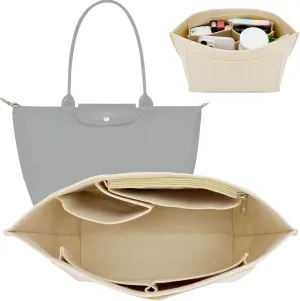 Bag Organizer Insert for longchamp le pliage tote bag organizer Handbags backpack organizer insert (beige-S)