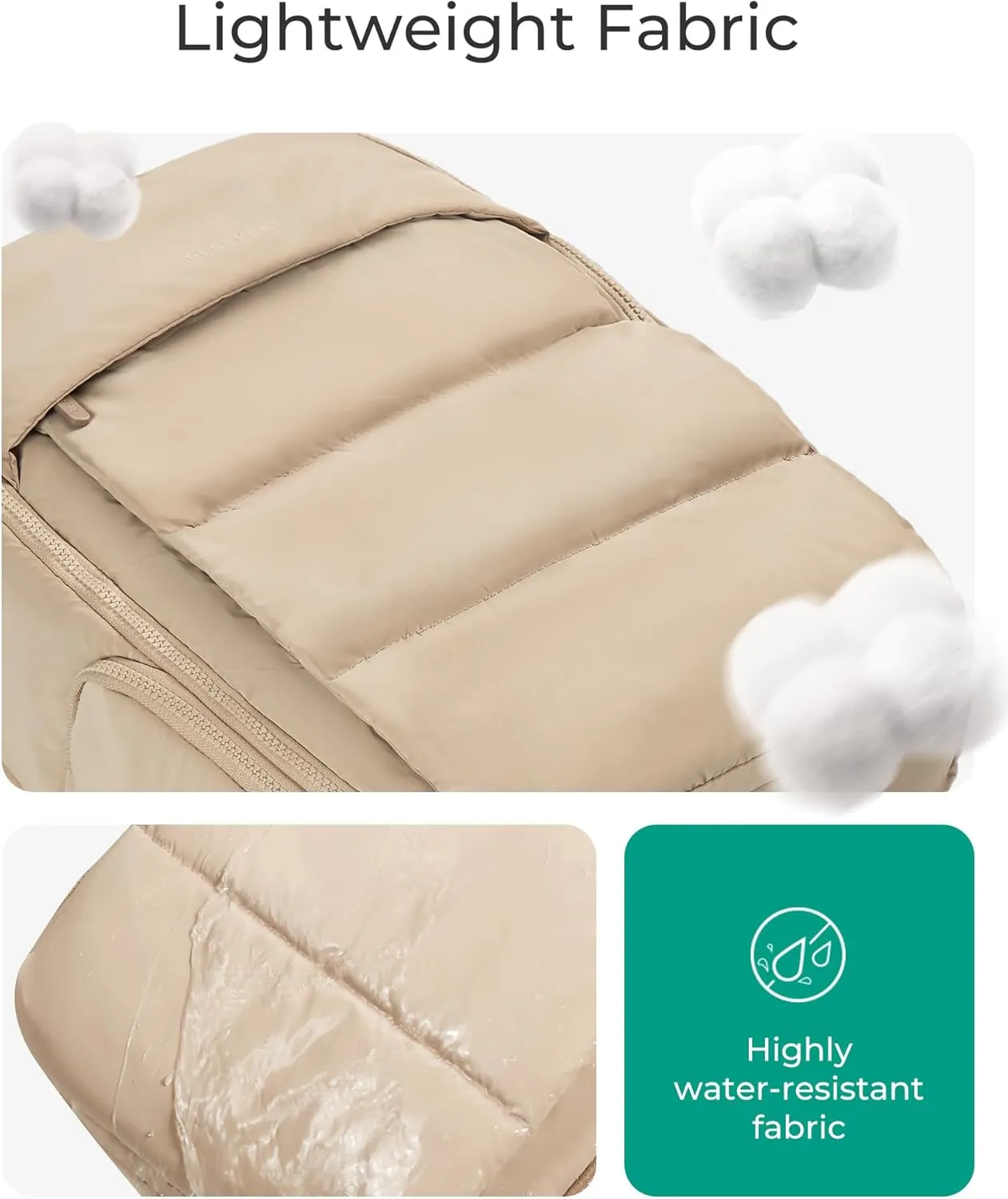 BAGSMART 30L Carry On Backpack with Shoe Compartment, Airline Approved Travel Backpack, Lightweight Travel Bag Fits 15.6 Inch Laptop, Water-Resistant, Beige