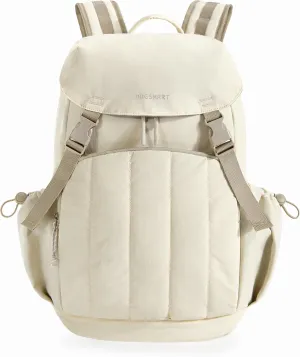 BAGSMART Backpack for Women, Wide Opening Travel Backpack, College Backpack for 15.6 Inch, Water-Resistant Quilted Daypack Lightweight Bookbag, Beige