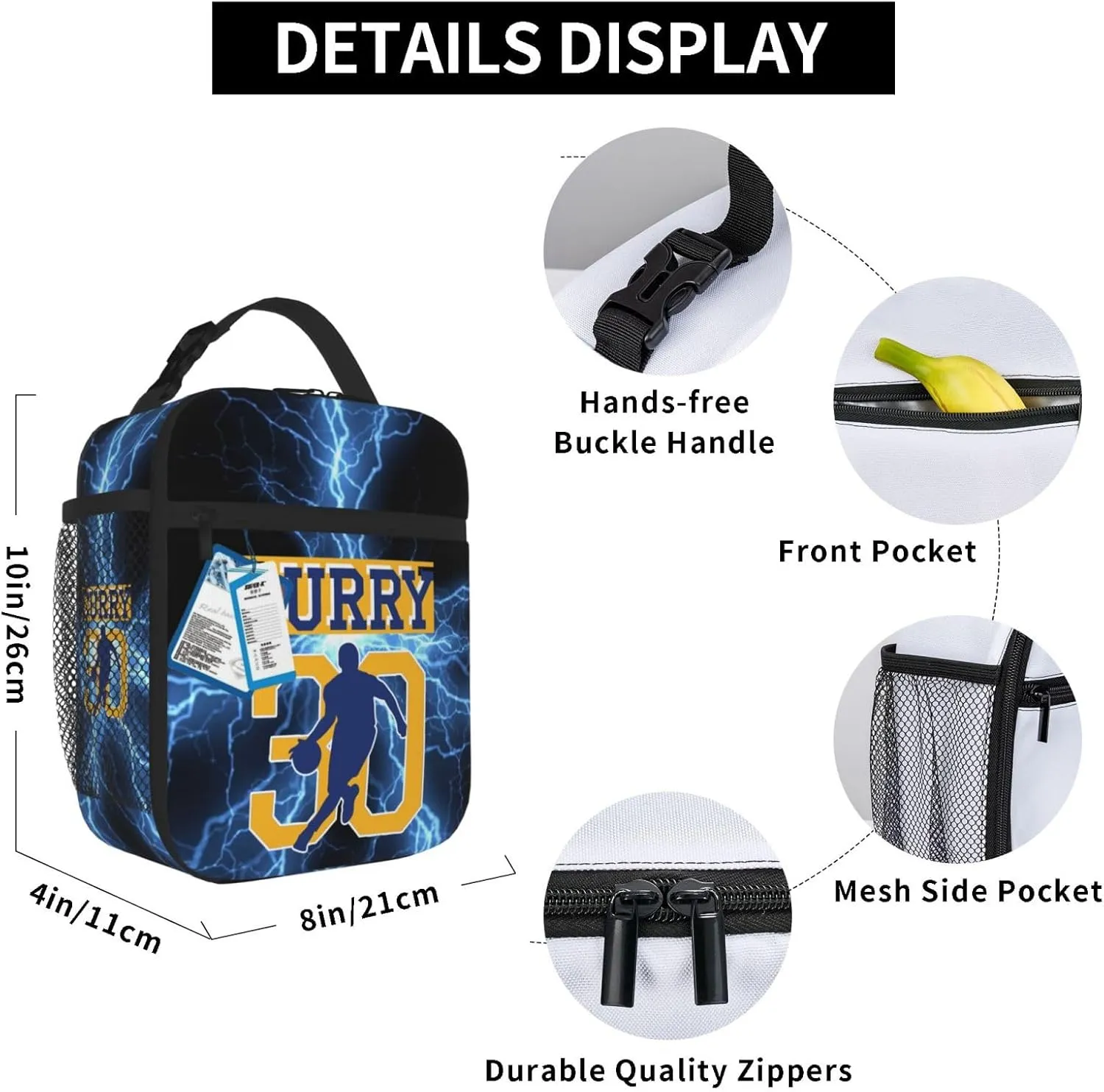 Basketball Insulated Lunch Bag For Women Men Insulated Lunch Box For Reusable Lunch Tote Portable Bag For Work, Picnic Or Travel