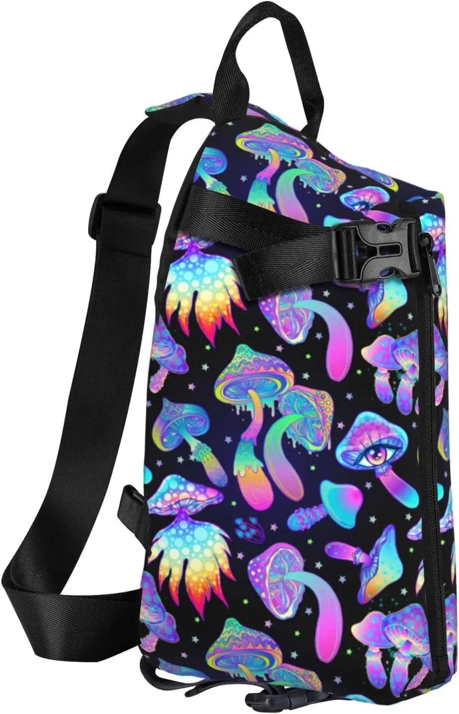 bassyil Mushroom Sling Bag Crossbody Chest Backpack Shoulder Daypack for Women Men Travel Hiking