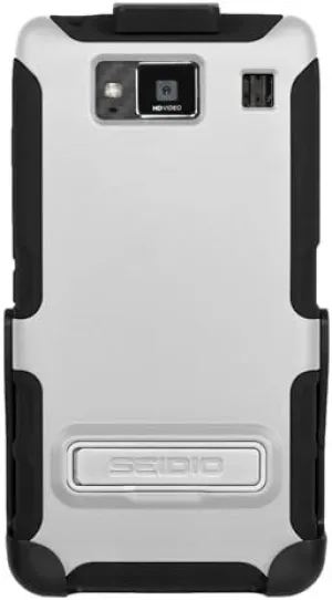 BD2-HK3MTRXHK-GL DILEX Case with Metal Kickstand and Holster Combo for use with Motorola DROID RAZR MAXX HD - Glossed White