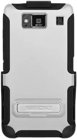 BD2-HK3MTRXHK-GL DILEX Case with Metal Kickstand and Holster Combo for use with Motorola DROID RAZR MAXX HD - Glossed White