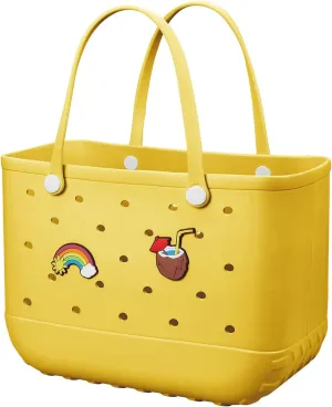 Beach Bag Rubber Tote Bag Waterproof Travel Bags for Women Washable Tote Bag Handbag for Sports Beach Market Pool