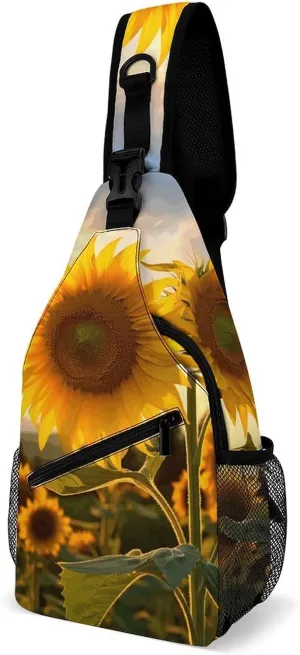 Beach Sunrise Crossbody Sling Bag, Travel Backpack, Hiking Sling Bags, Chest Bag, Shoulder Bags, Daypack