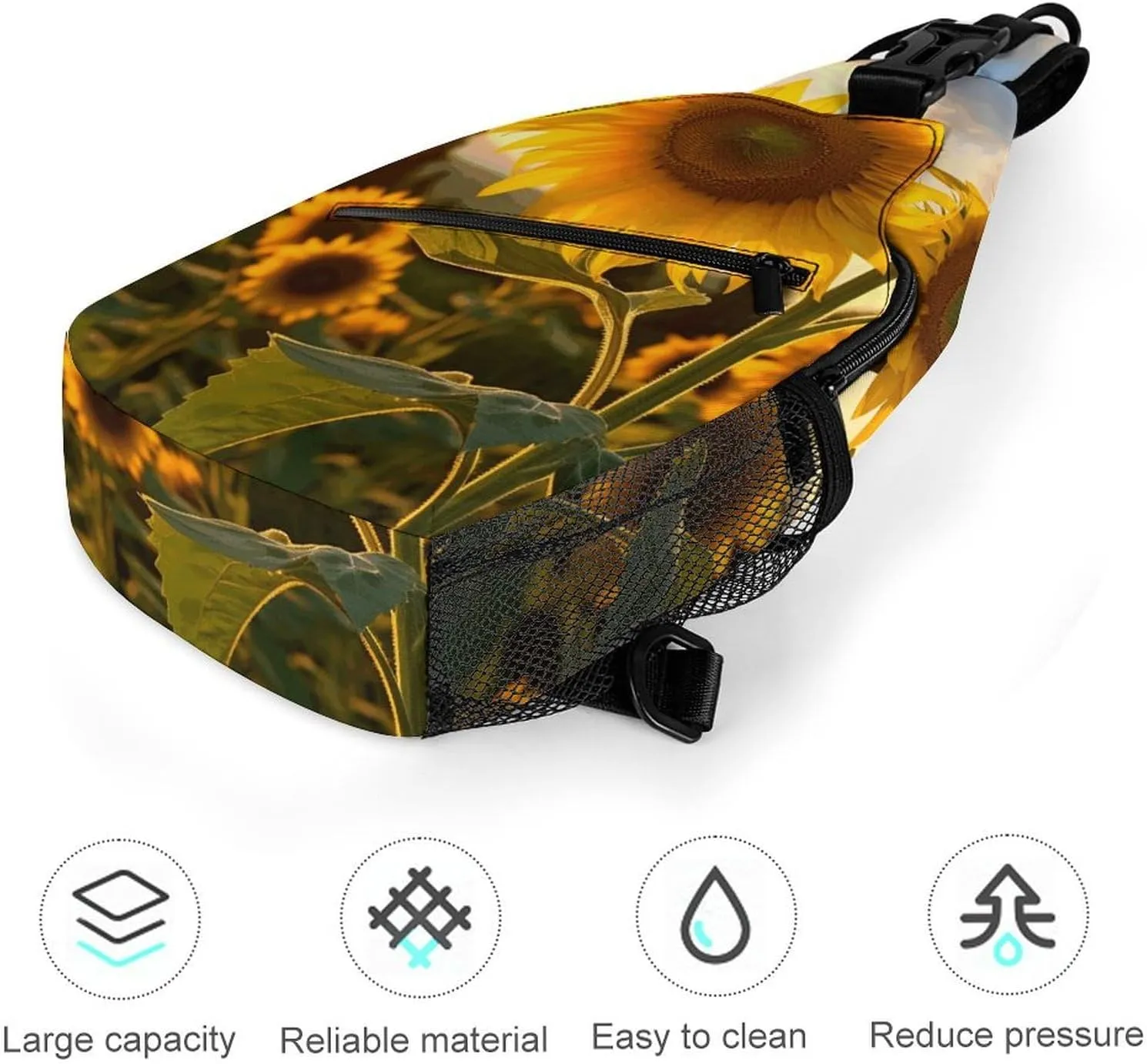 Beach Sunrise Crossbody Sling Bag, Travel Backpack, Hiking Sling Bags, Chest Bag, Shoulder Bags, Daypack