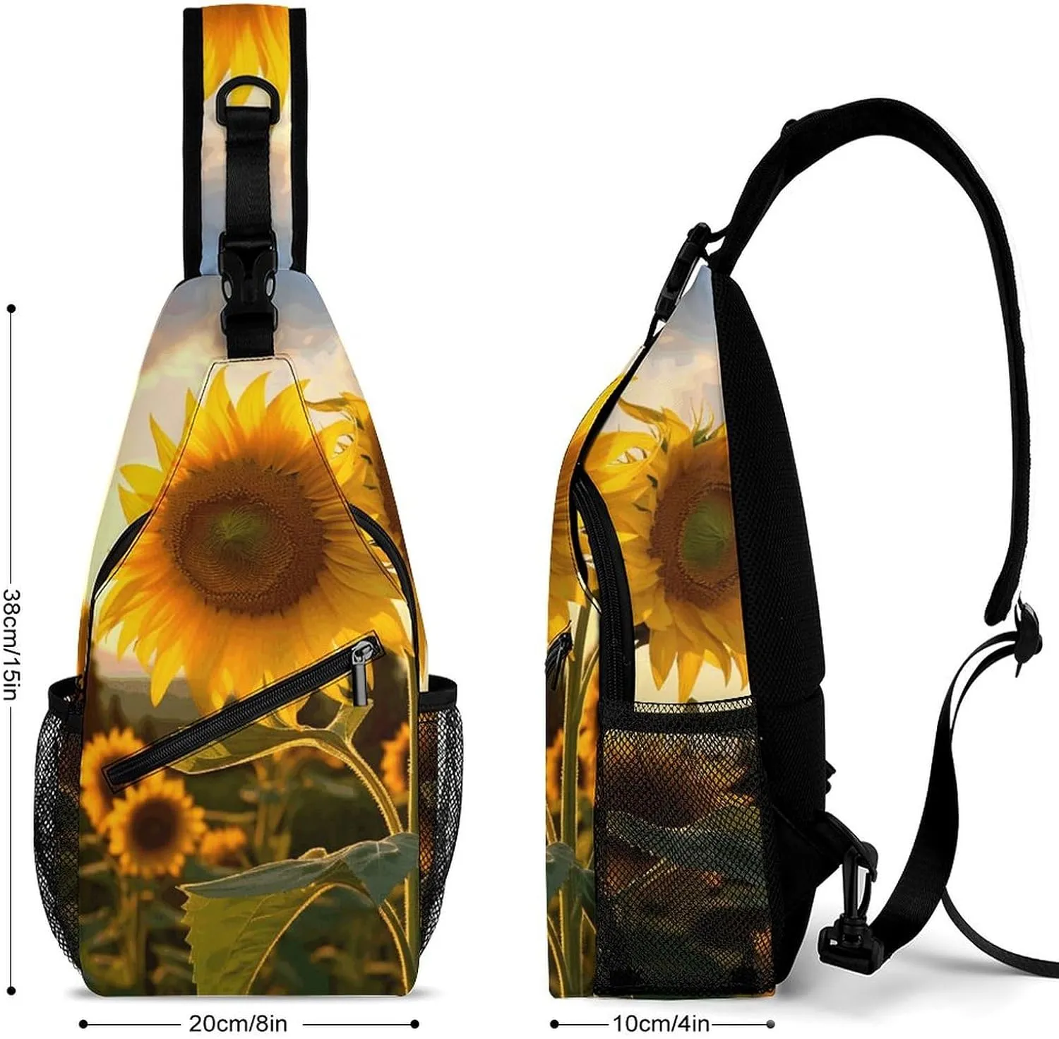 Beach Sunrise Crossbody Sling Bag, Travel Backpack, Hiking Sling Bags, Chest Bag, Shoulder Bags, Daypack