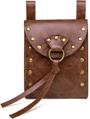 Belt Pouch Waist Bag Fanny Pack Bag Steampunk Medieval Belt Purse Pocket Casual Festival Renaissance Faire Costume Accessory (Brown)