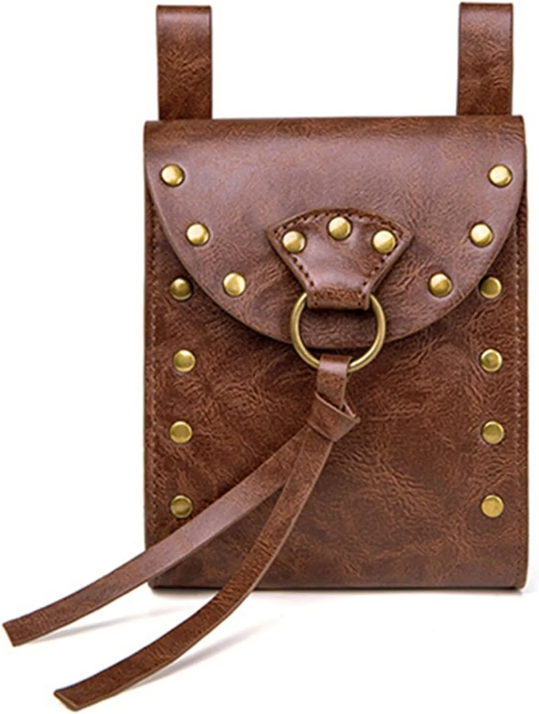 Belt Pouch Waist Bag Fanny Pack Bag Steampunk Medieval Belt Purse Pocket Casual Festival Renaissance Faire Costume Accessory (Brown)