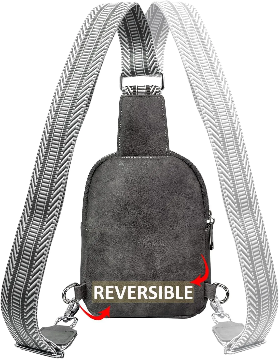 Beurlike Small Sling Bags for Women Crossbody Trendy Vegan Leather Fanny Packs Travel Chest Bag Purse with Guitar Strap