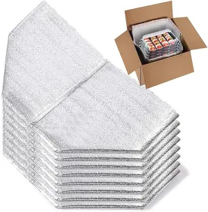 Bevisun Reusable Insulated Thermal Bags 13" X 8.5" X 12" Foil Insulated Bag Liner Pack of 8 Thermal Box Liners for Lunch Box Shopping Bag Insulation Lining Waterproof Insulation Package