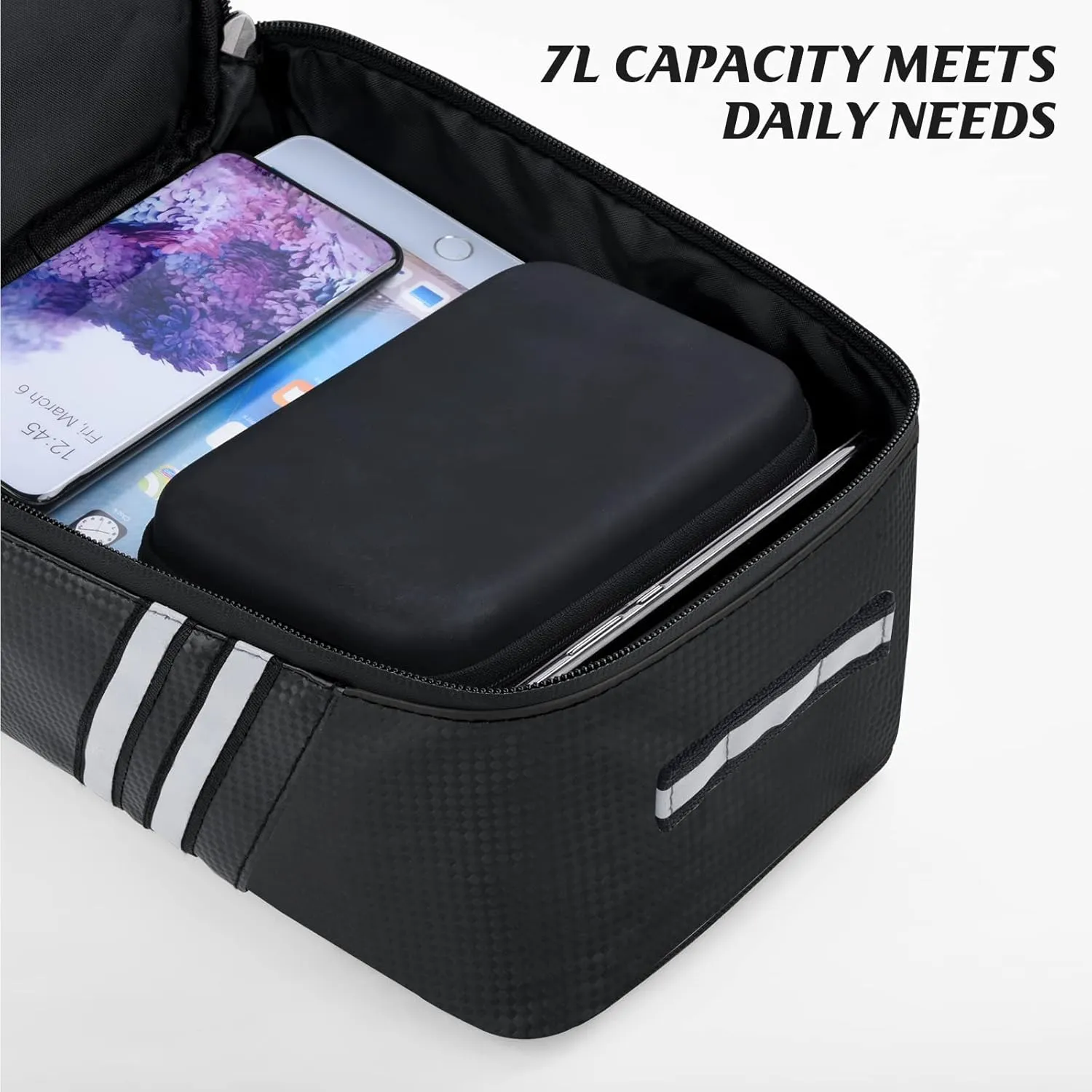 Bike Reflective Trunk Bags Waterproof Rear Rack Bag for Bicycle, 7L Capacity Insulated Storage Pannier Bag Bike Cargo Bag With Reflective Strips for Outdoor Travel Camping Picnic Commuter