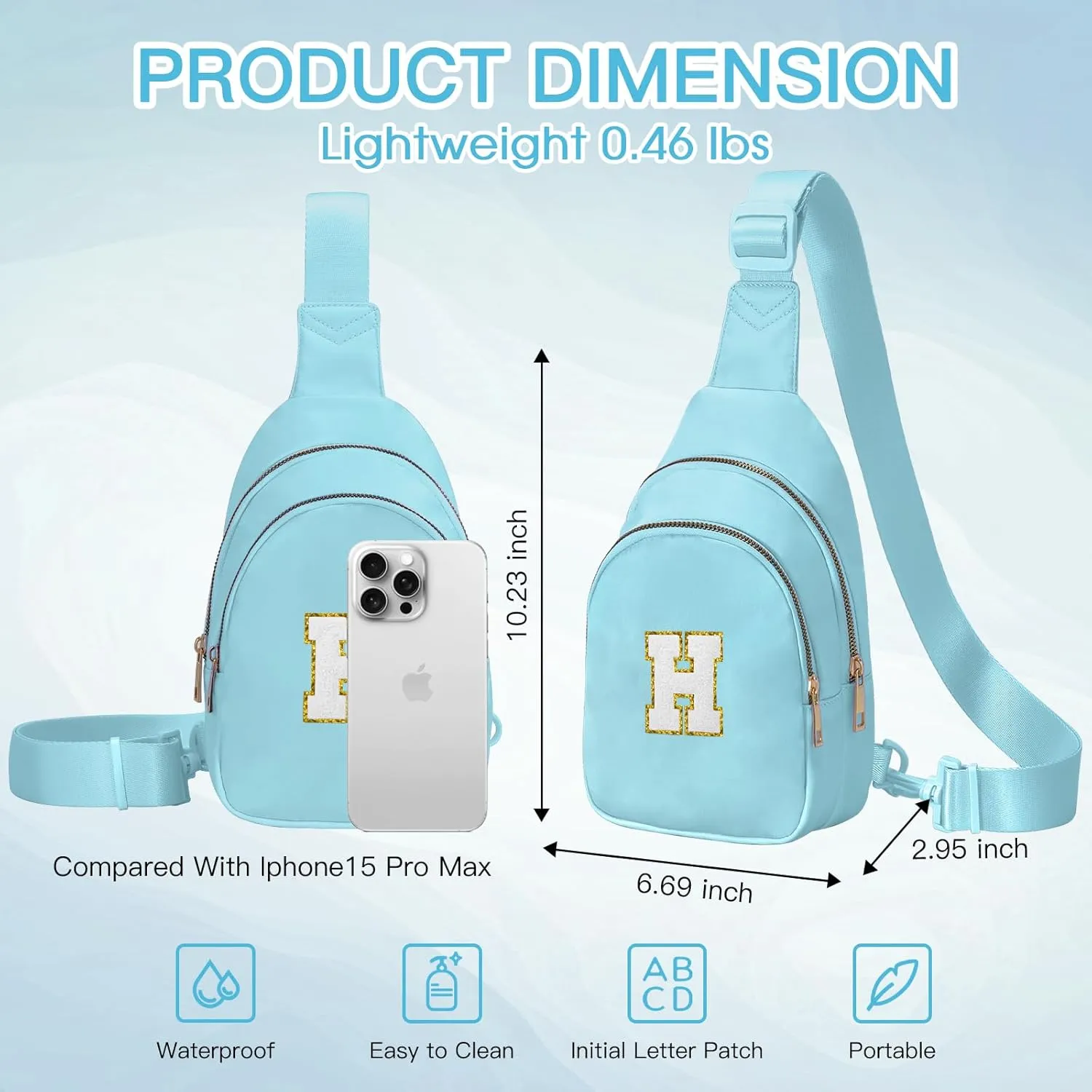 Birthday Gifts for 7 8 9 10 11 12 13 Year Old Girls Small Initial Sling Bag Cross Body Bag Fanny Pack for Girls