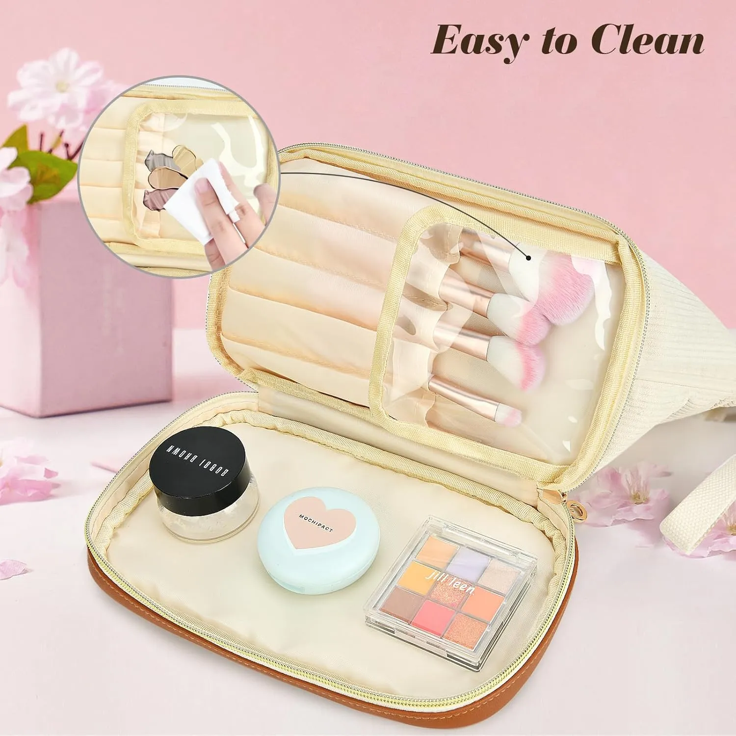 Birthday Gifts for Girls, Personalized Initial Women Makeup Bag, Double Layer Make Up Bag Best Friend Birthday Gifts Teacher Gifts Wedding Gifts Bridesmaid Gifts Daughter Teacher Wife Gifts