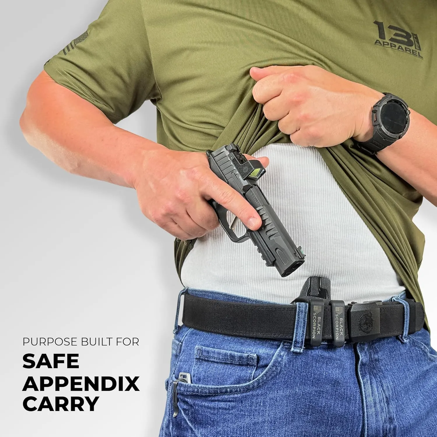 Black Scorpion Outdoor Gear AIWB Dual Clip X Holster fits SW CSX E-Series 3.6''