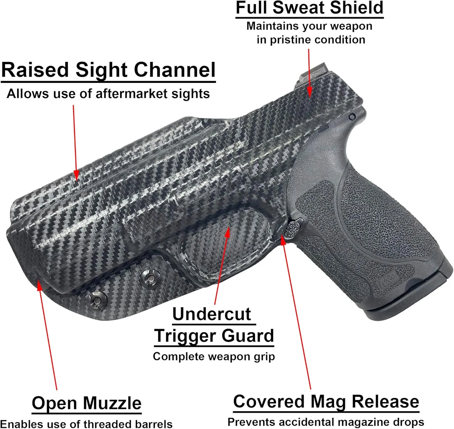 Black Scorpion Outdoor Gear IWB Sweat Guard Holster fits SW CSX E-Series 3.6''