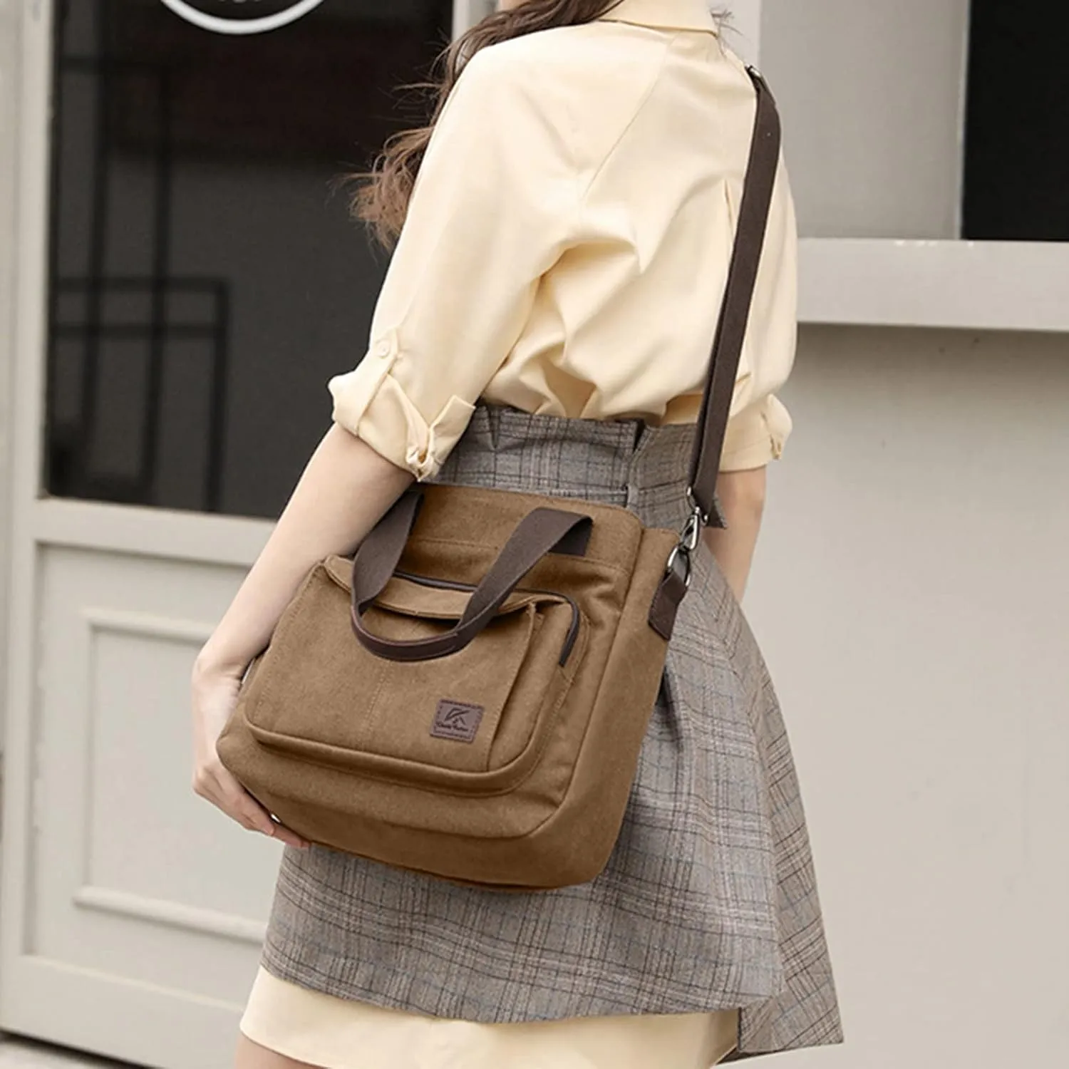 Blostirno Women's Casual Tote Purse Bag Shoulder Crossbody Large Capacity Nylon Top Handle Daily Handbag Work Bags