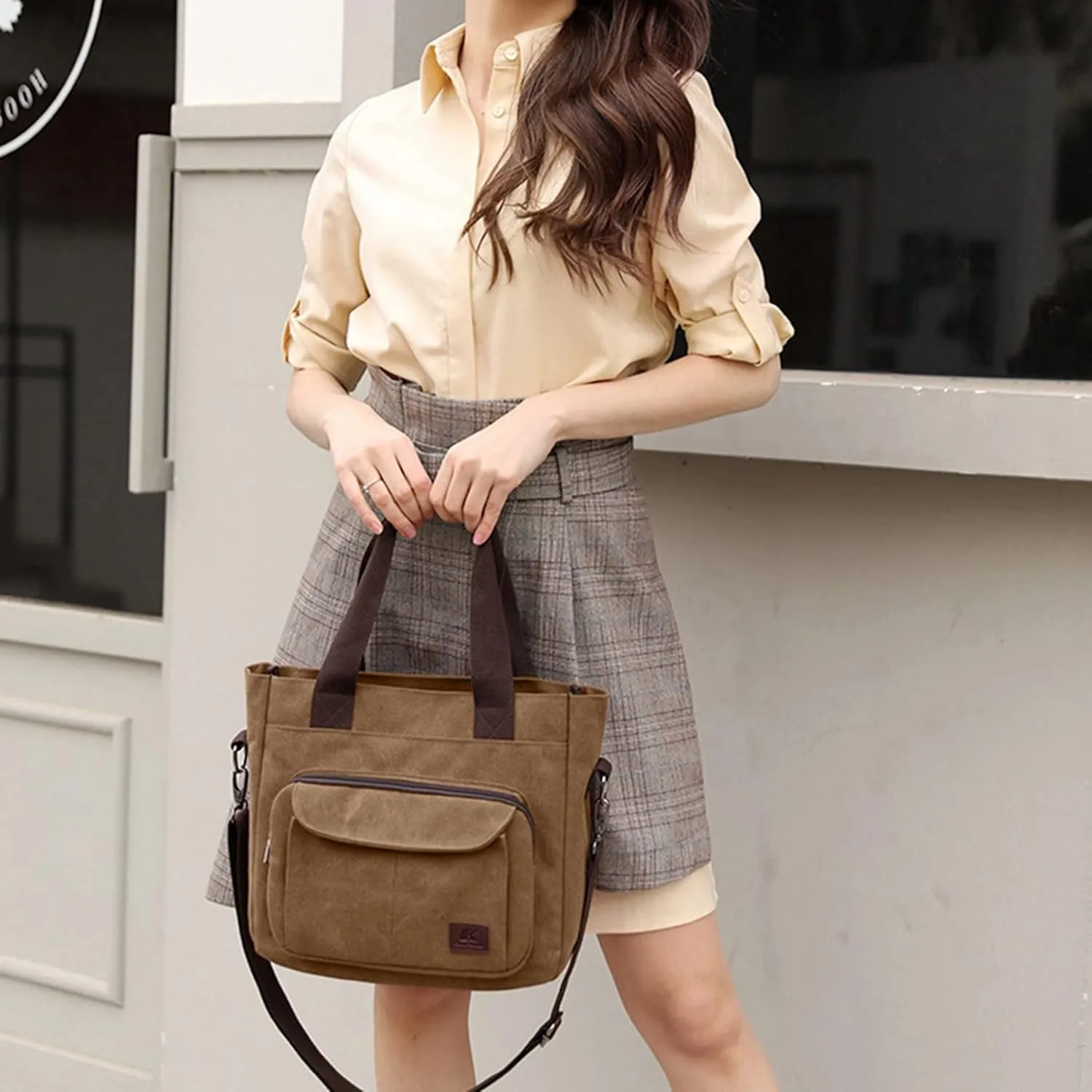 Blostirno Women's Casual Tote Purse Bag Shoulder Crossbody Large Capacity Nylon Top Handle Daily Handbag Work Bags