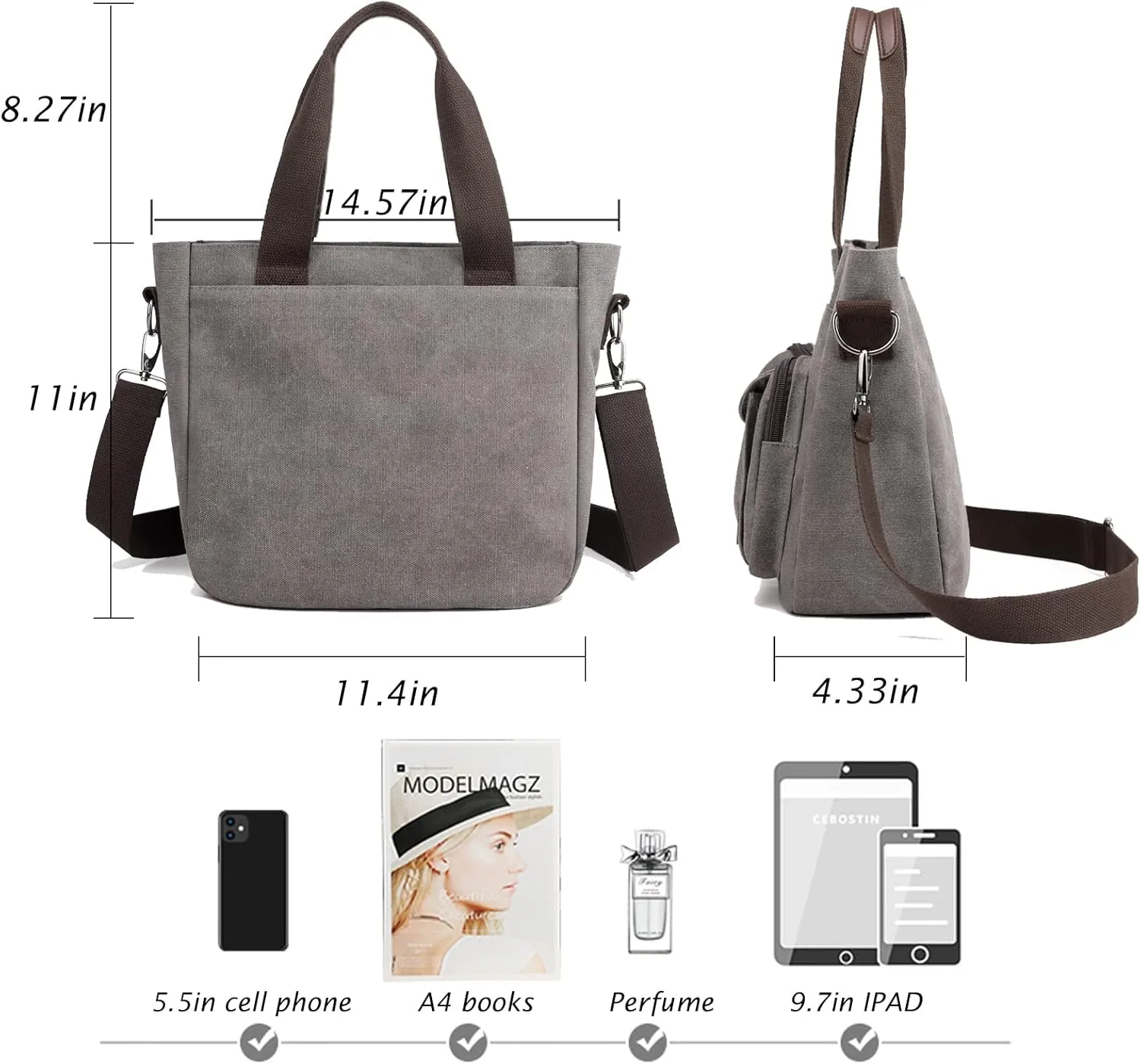 Blostirno Women's Casual Tote Purse Bag Shoulder Crossbody Large Capacity Nylon Top Handle Daily Handbag Work Bags