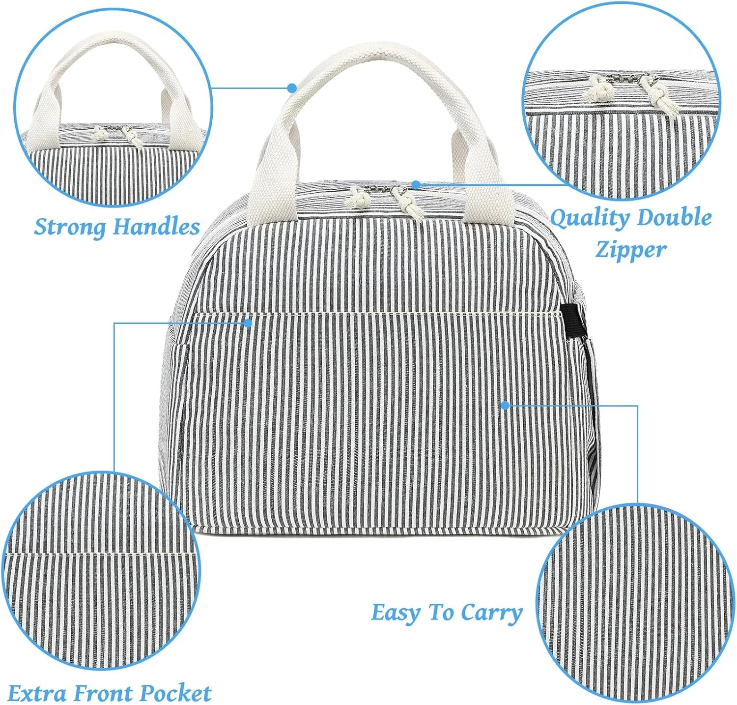 Bluboon Lunch Box for Women Cute Lunch Bag Reusable Insulated Lunch Bags Large Capacity Lunchbox Cooler for Work Picnic or Travel