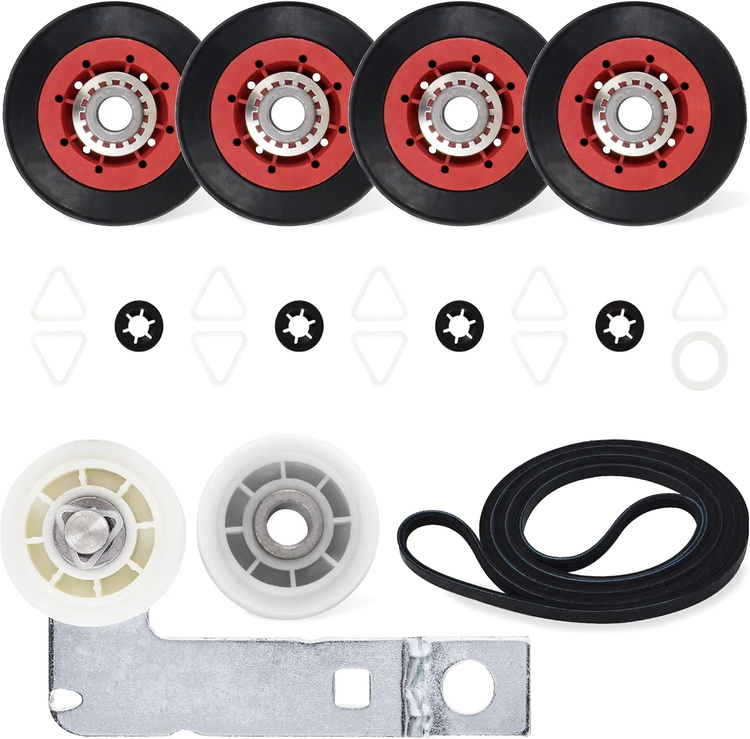 BlueStars 4392067 Dryer Repair Kit and W10837240 Dryer Idler Pulley - Compatible with Whirlpool Cabrio Duet Maytag Bravos XL Kenmore Elite Dryer - Includes WPW10314173 Drum Roller 661570V Belt