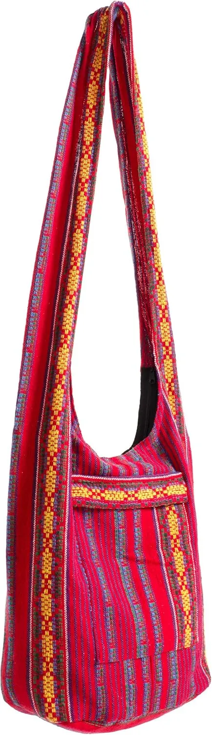 Bohemian Hippie Crossbody Bag Hobo Sling Bag Cotton Messenger Shoulder Bags