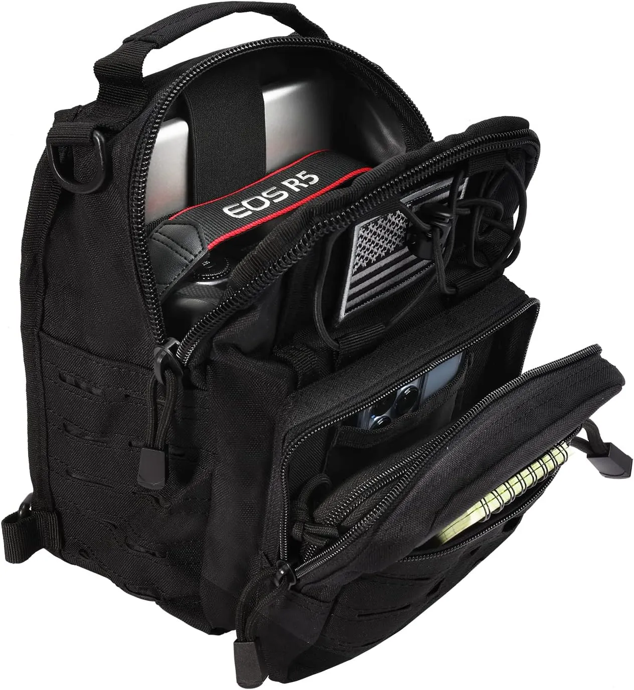 BOMTURN Tactical Backpack-1000D Waterproof Military Backpack/Laser-Cut/CCW Bags Sling Bag Tactical Satchel Shoulder Bag Men