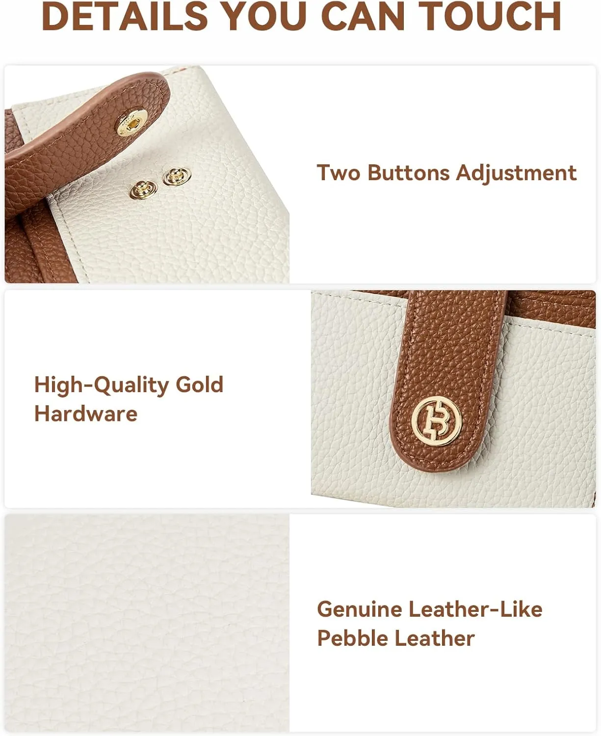 BOSTANTEN Slim Wallet for Women Small RFID Blocking Credit Card Holder Leather Bifold Wallets with Zipper Coin Pocket Beige＆Brown