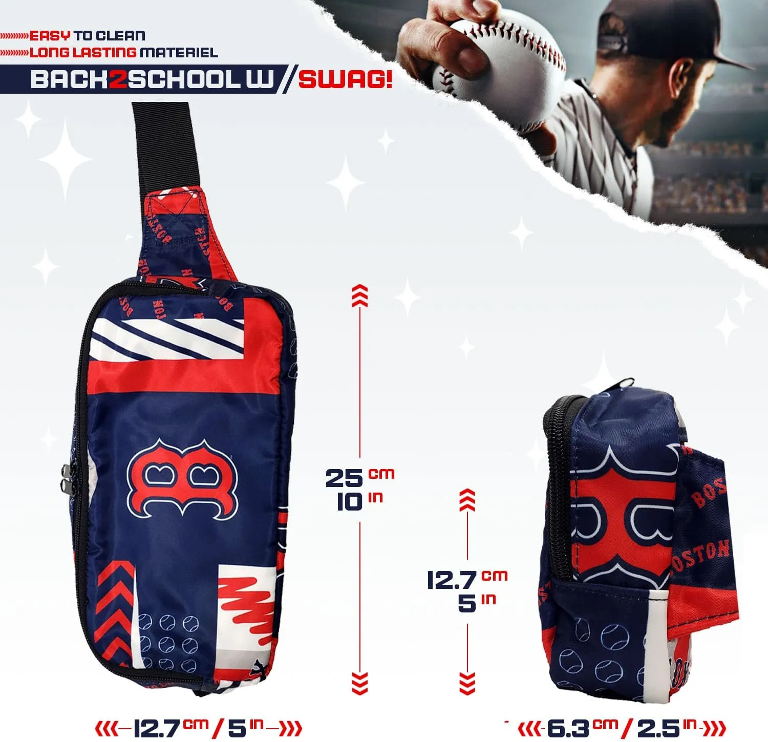 Boston Red Sox Crossbody Fanny Pack, Licensed Gift Merch for Red Sox Fans TM1872 (Street Series Adult Bags) Elevate Trendy Belt Bag - Perfect Waist Bag, Boston Merchandise for Women