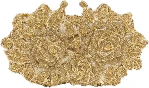 Boutique De FGG Dazzling Flower Evening Bags For Women Formal Party Rhinestone Handbags Wedding Crystal Clutch Purse,Mini