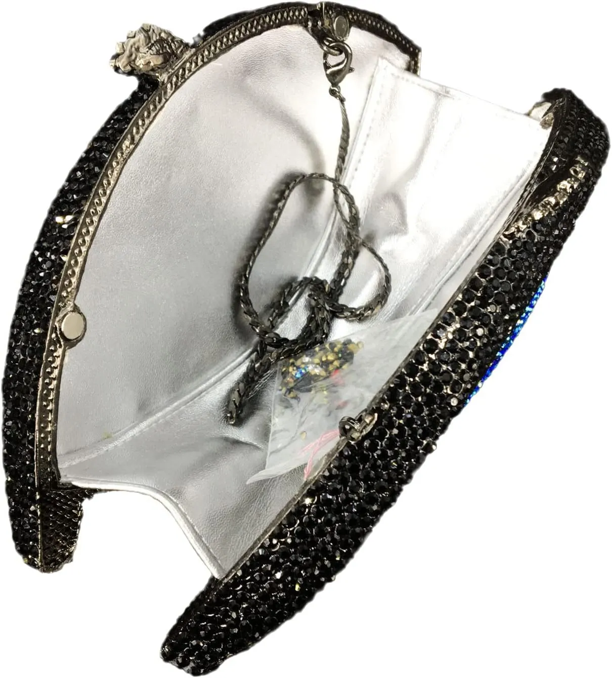 Boutique De FGG Evil Eye Clutch Purse for Women Glitter Evening Bags Crystal Clutch Party Dinner Rhinestone Handbag,Mini