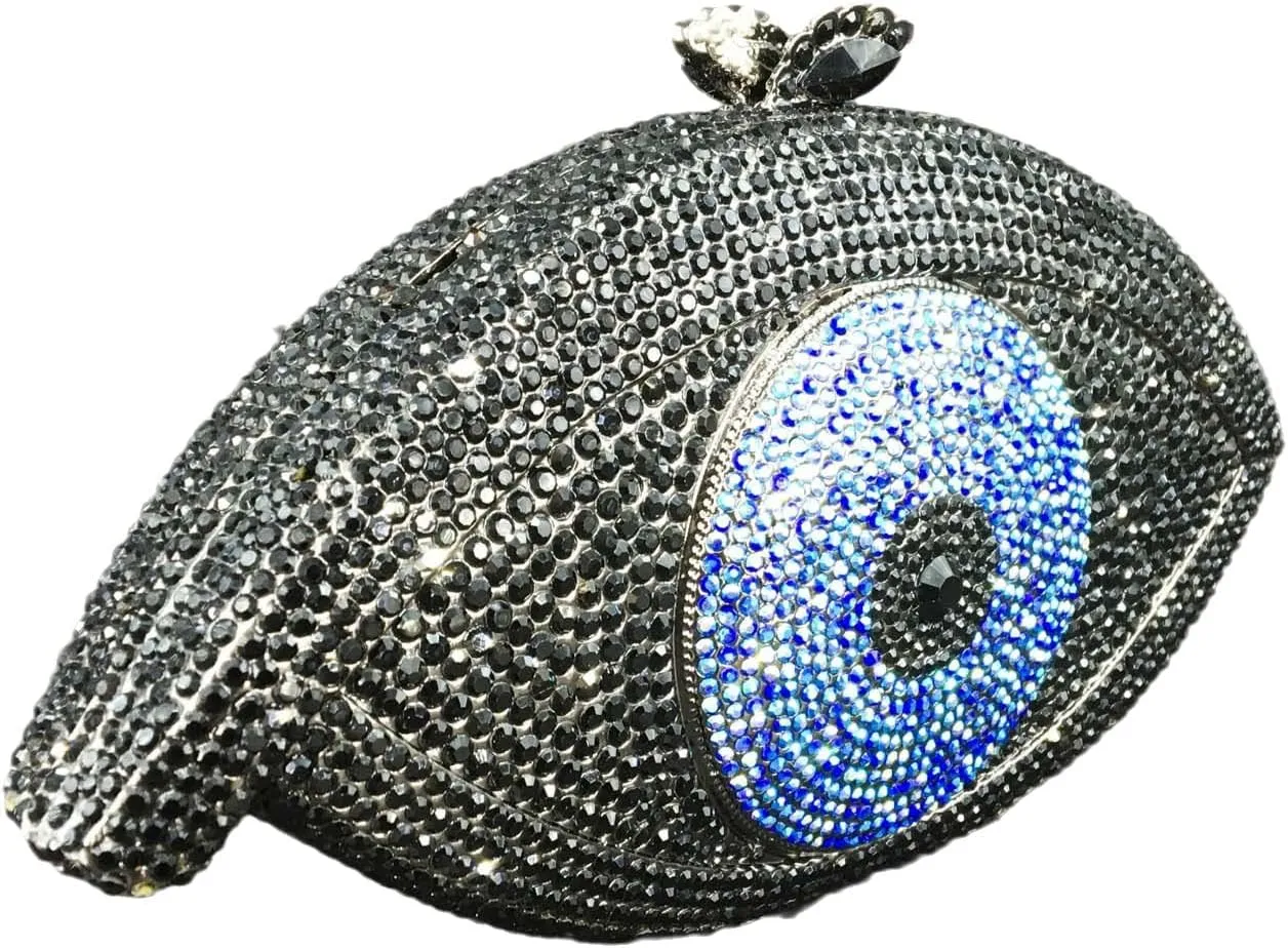Boutique De FGG Evil Eye Clutch Purse for Women Glitter Evening Bags Crystal Clutch Party Dinner Rhinestone Handbag,Mini